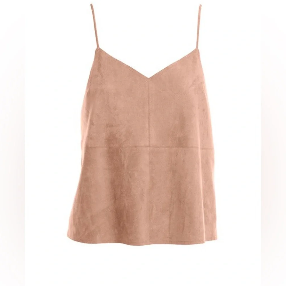 Faux Suede‎ Tan  Tank Top
